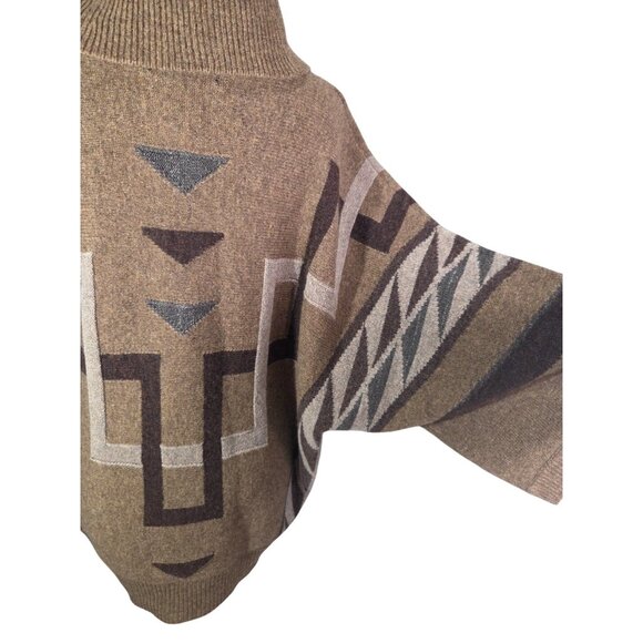 NWT Lauren Ralph Lauren Lambswool Aztec Slouchy Dolman Sleeve Cowl Neck Top - XL - Picture 6 of 8